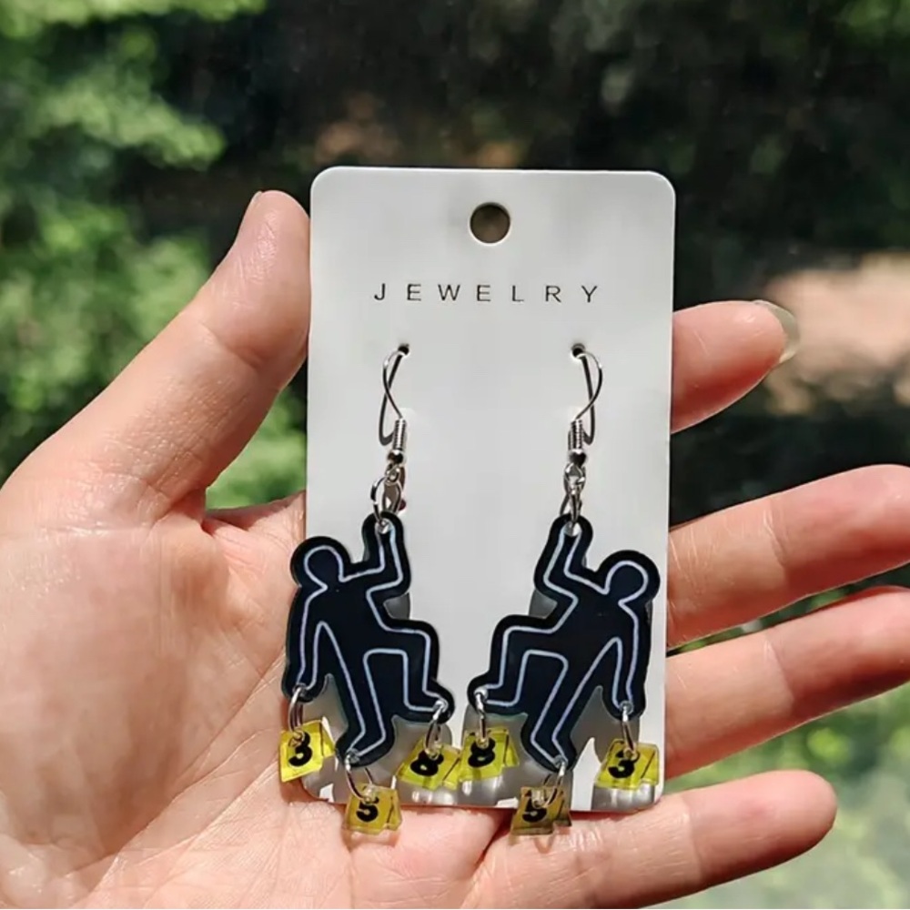 Crime Scene Spooky Fun Earrings